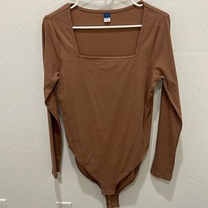 Pink/brown long sleeve body suit